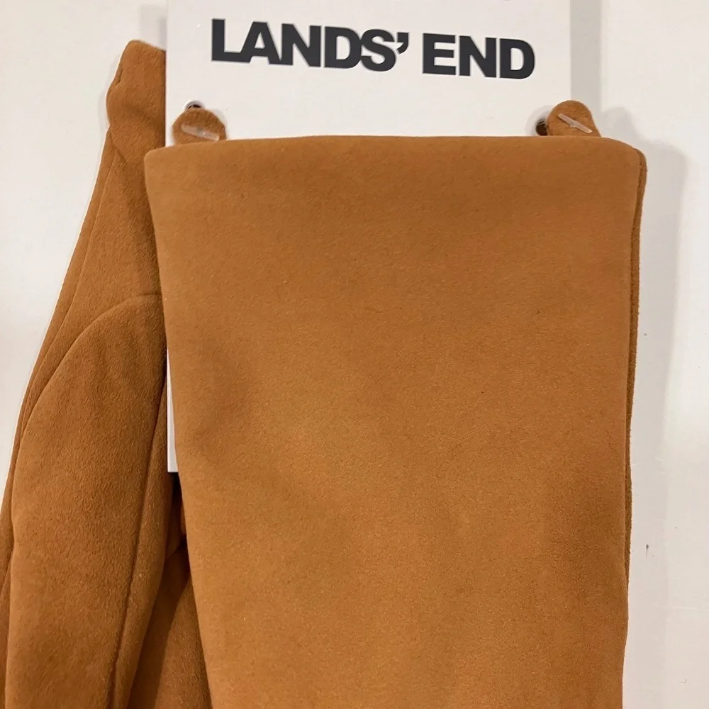 Lands’ End Suede Tech Gloves L NEW